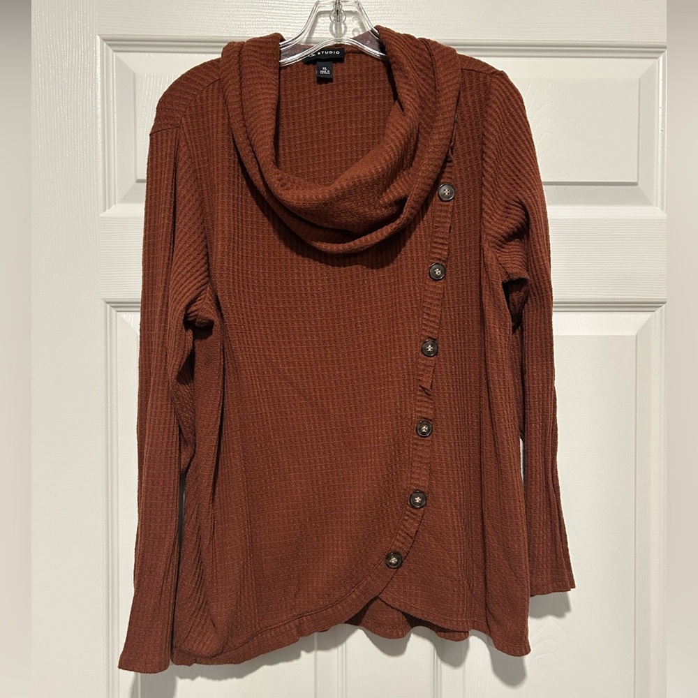 I.N. Studio Waffle Knit Blouse Sz XL